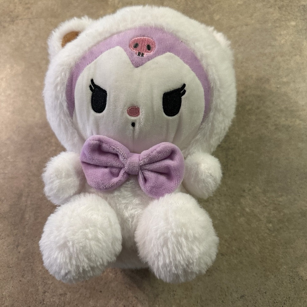 Sanrio Kuromibear Kuromi Purple Bow Plushie Bear Suit